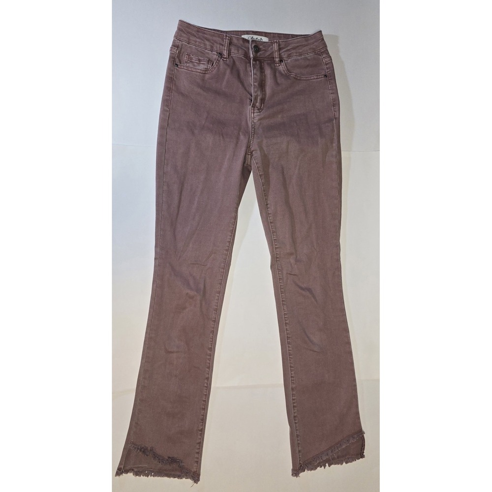 Charlie B Womens Vintage Mauve Denim Jeans Asymmetrical Frayed Hem Festival Sz 4